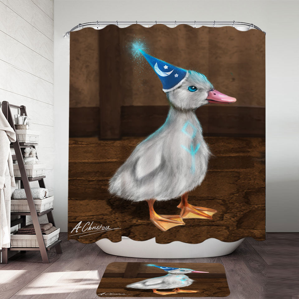 Cute Shower Curtains Animals Art Wizard Duck