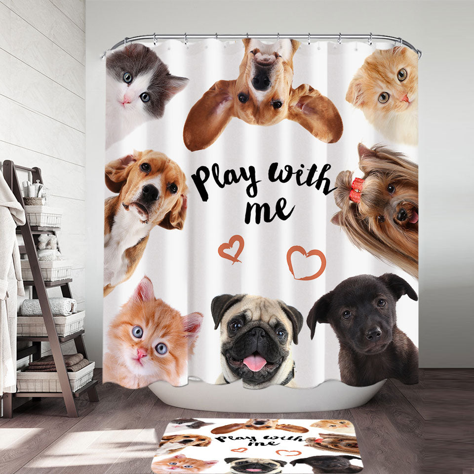 Cute Shower Curtains with Dogs