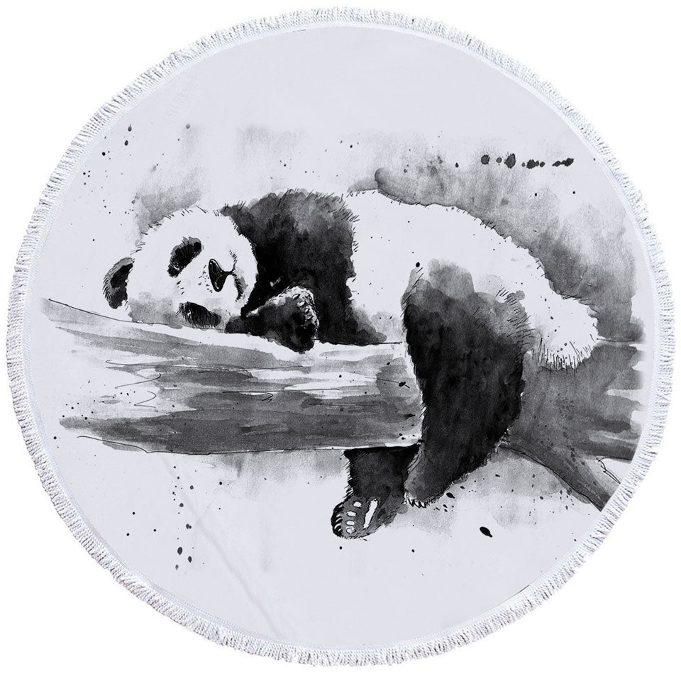 Cute Sleeping Panda Beach Towels and Bags Set