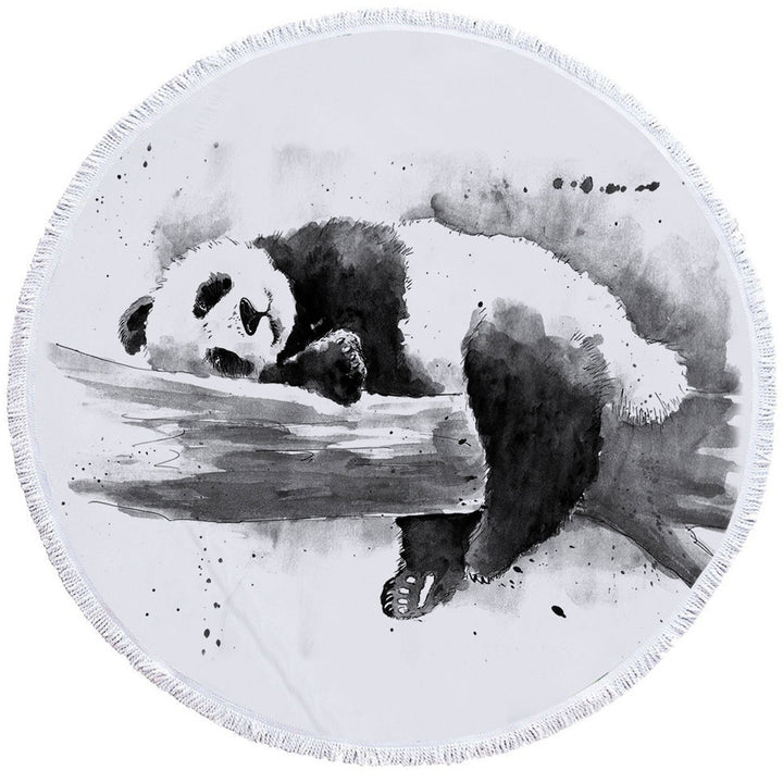 Cute Sleeping Panda Beach Towels and Bags Set