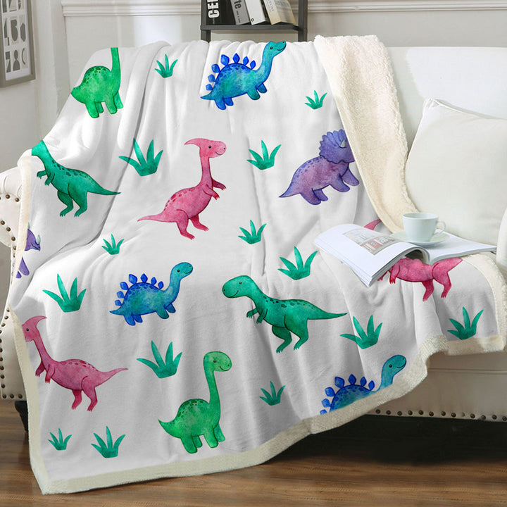 Cute Smiling Dinosaurs Blankets for Children
