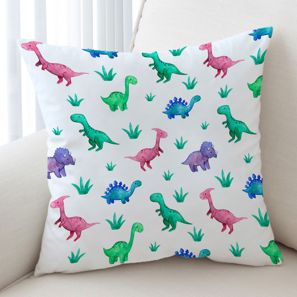 Cute Smiling Dinosaurs Cushion Covers for Children