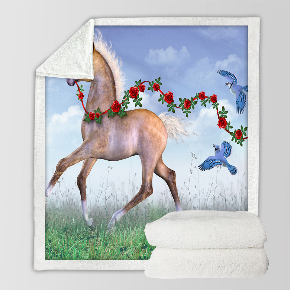 products/Cute-Sofa-Blankets-Foal-Horse-with-Roses-and-Birds