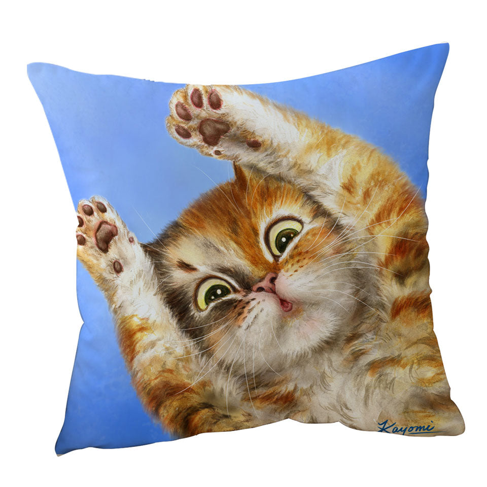 Cute Sofa Pillows Kittens Designs Paws Up Cat