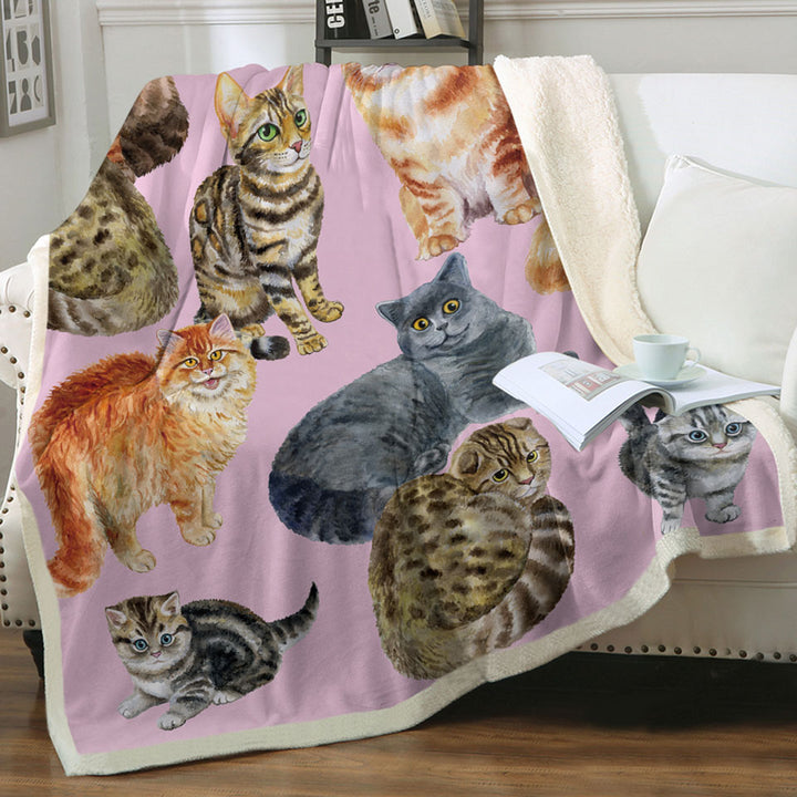 Cute Throw Blankets of Painted Cats