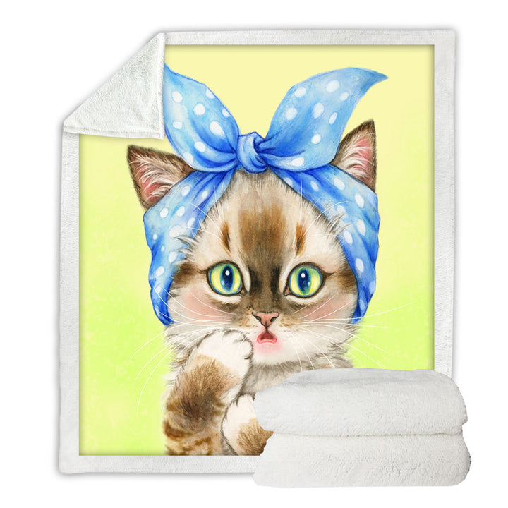 Cute Throws Cats Art Girly Hair Bandana Kerchief Kitten