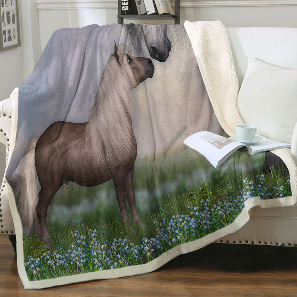 products/Cute-Throws-Horses-Art-Momma-with-Cute-Foal-in-the-Meadow