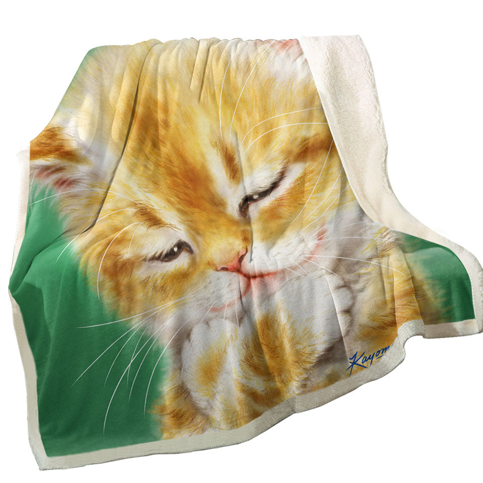 Cute Throws Tempting Ginger Cat Drawing