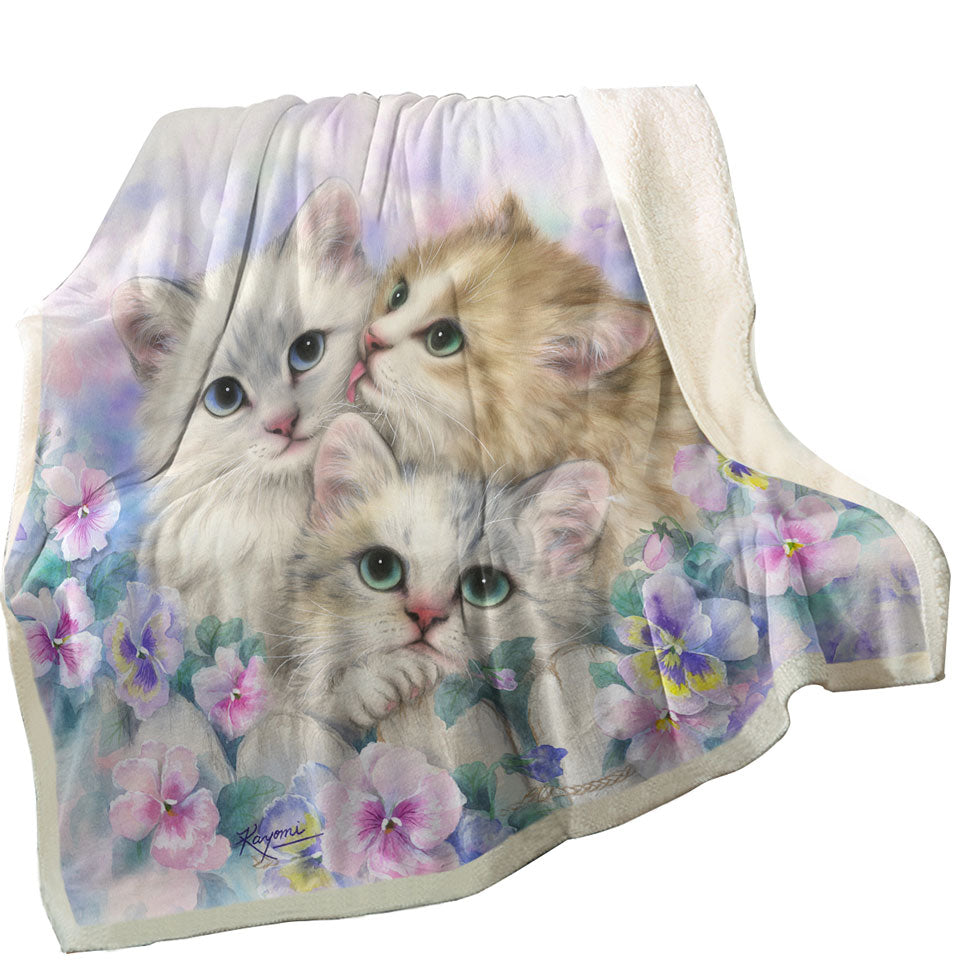 Cute Throws Three Adorable Kittens Daydreamers Cat Art