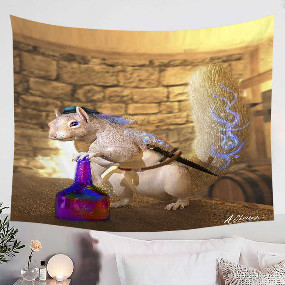 Cute-Wall-Decor-Fantasy-Art-Snowspeed-the-Squirrel-Tapestry