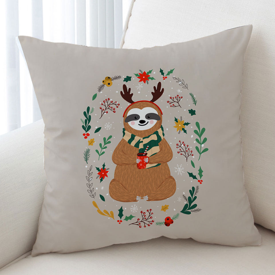 Cute and Funny Christmas Sloth Cushion