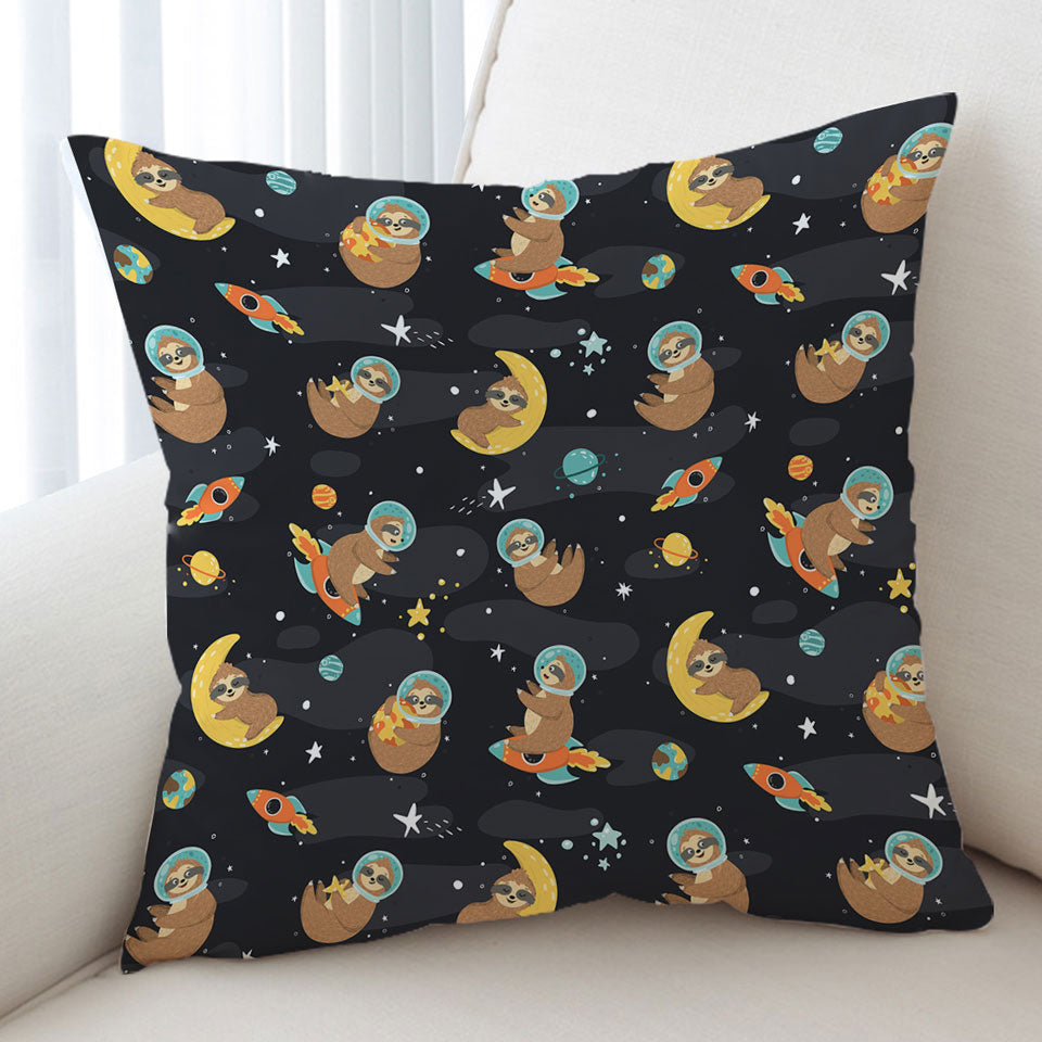 Cute and Funny Cushion Covers Astronaut Sloth in Space