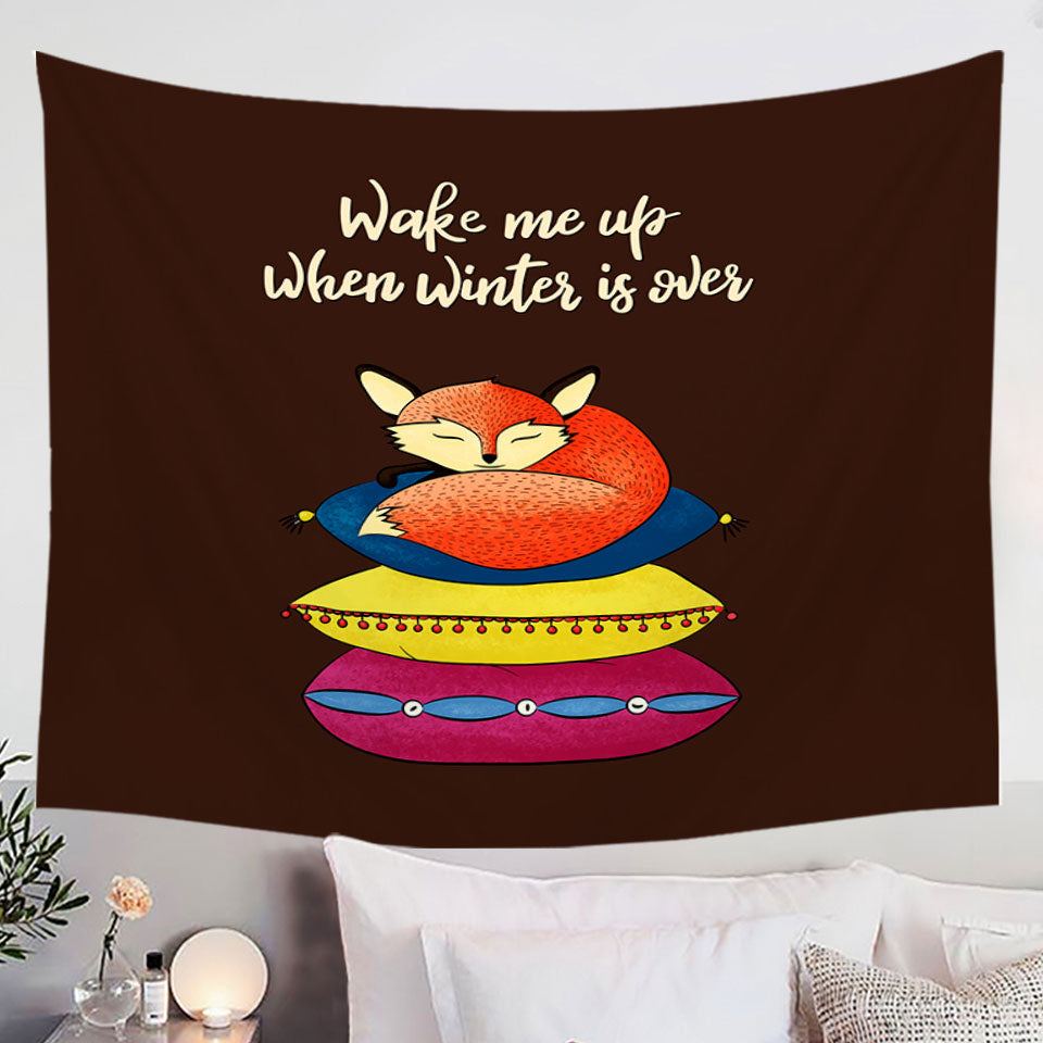 Cute and Funny Slapping Fox Quote Hanging Fabric On Wall