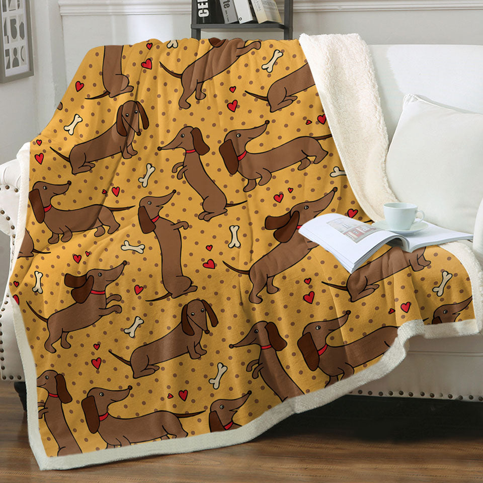Cute and Playful Dachshund Kids Throws