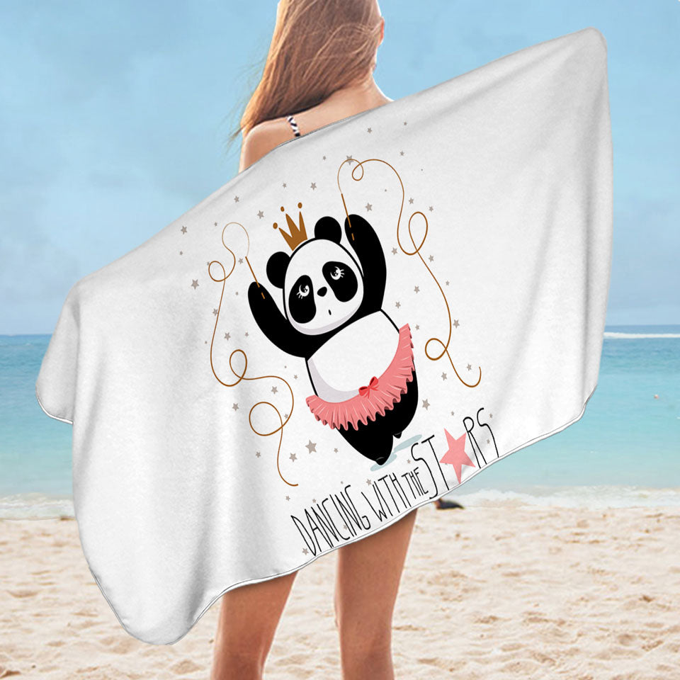 Dancing Panda Cute Beach Towels