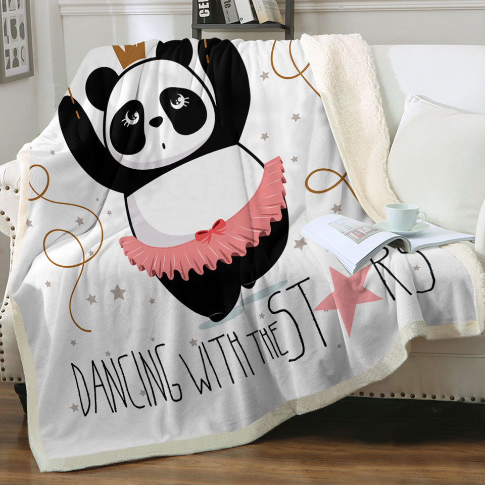 Dancing Panda Kids Throw Blankets