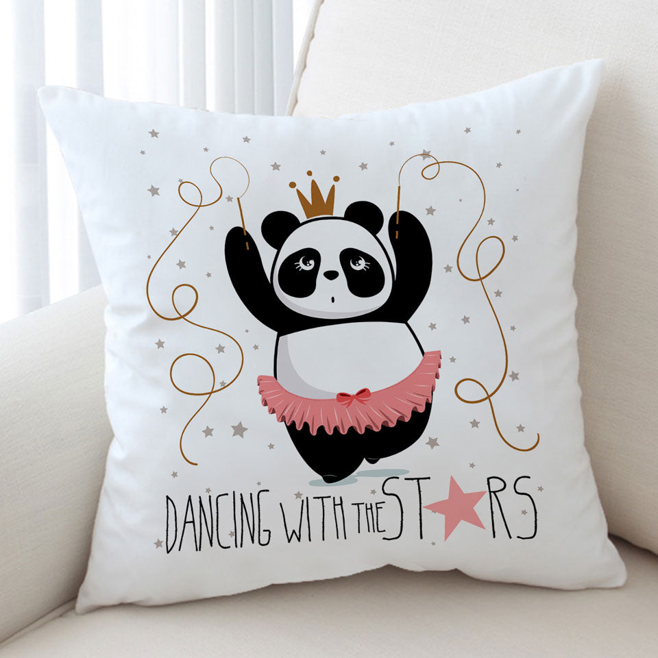 Dancing Panda Throw Pillow Cover