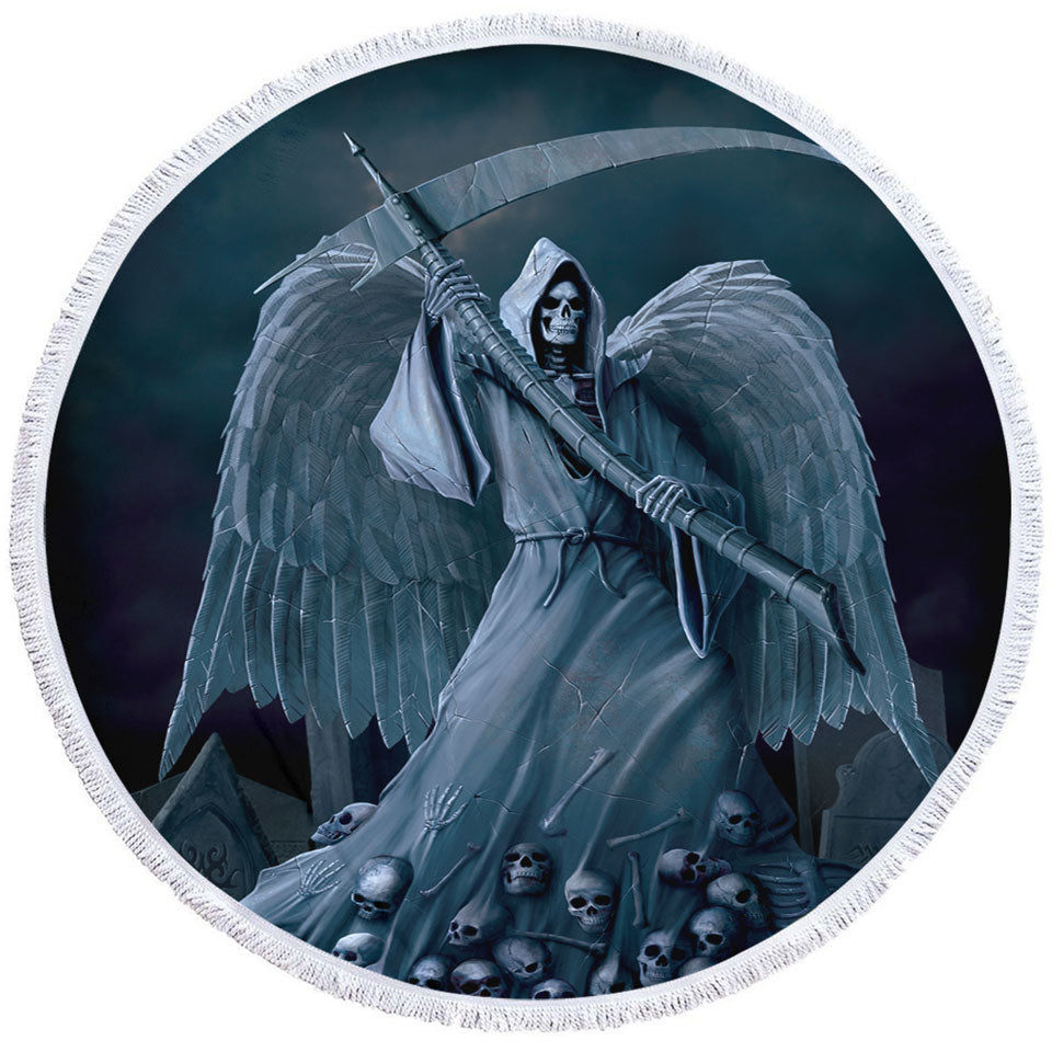 Dark Art Death on a Hold Angel of Death Circle Beach Towel