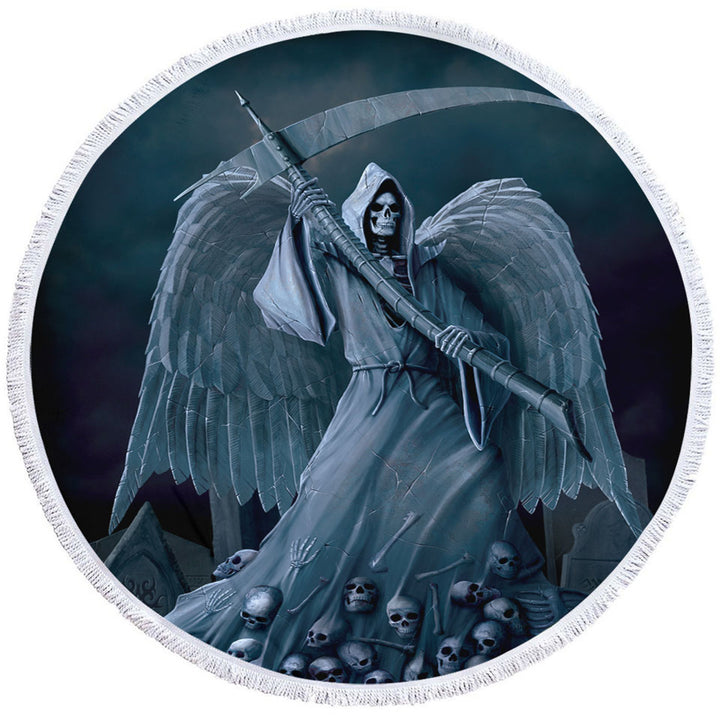 Dark Art Death on a Hold Angel of Death Circle Beach Towel