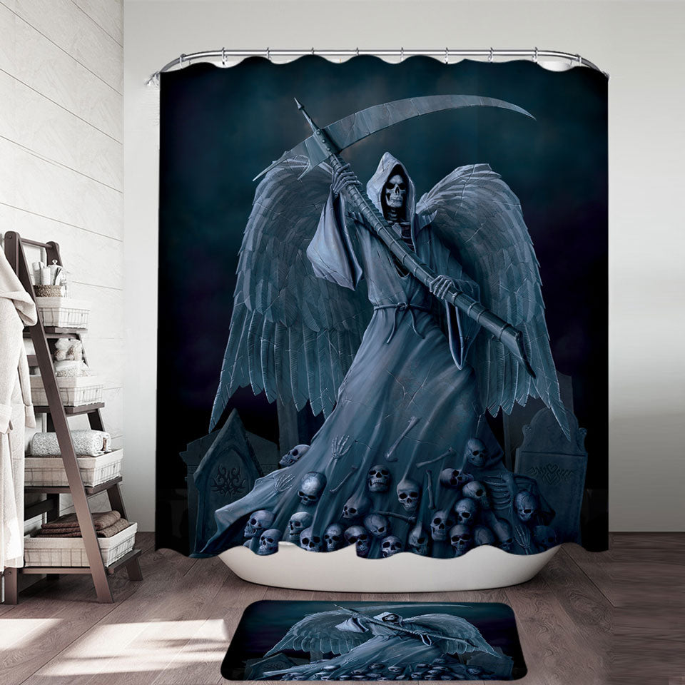 Dark Art Death on a Hold Angel of Death Shower Curtain