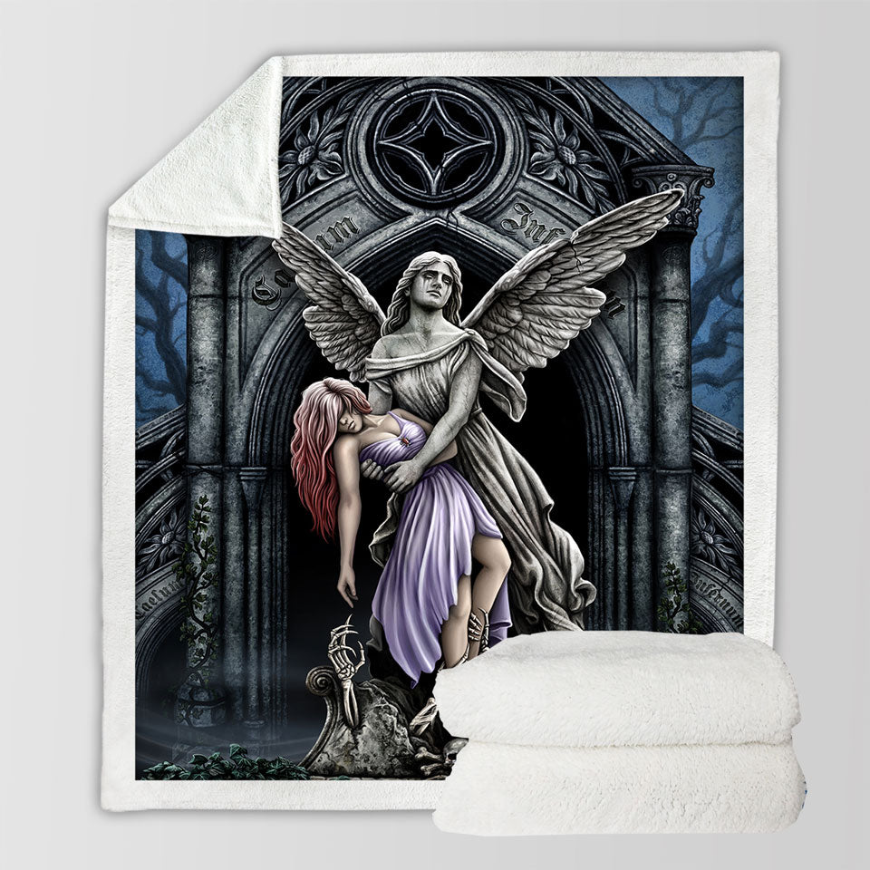 products/Dark-Art-Sherpa-Blanket-the-Eternal-Fight-Angel-Statue-and-Woman