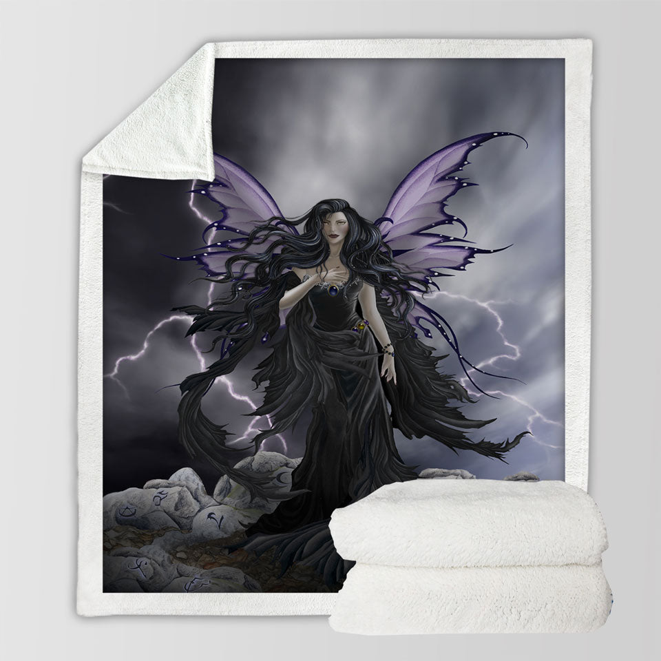 products/Dark-Fantasy-Sofa-Blankets-Art-Black-Storm-Fairy