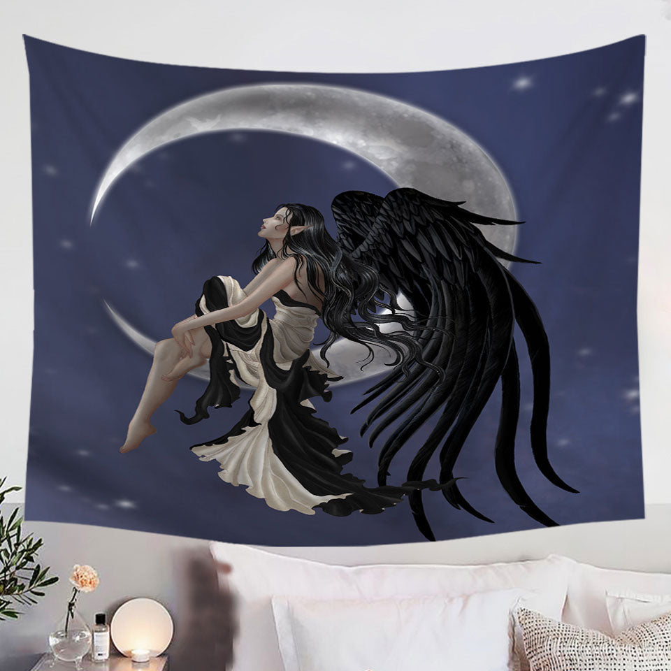 Dark-Night-Elf-Fairy-Stargazer-on-the-Moon-Tapestry