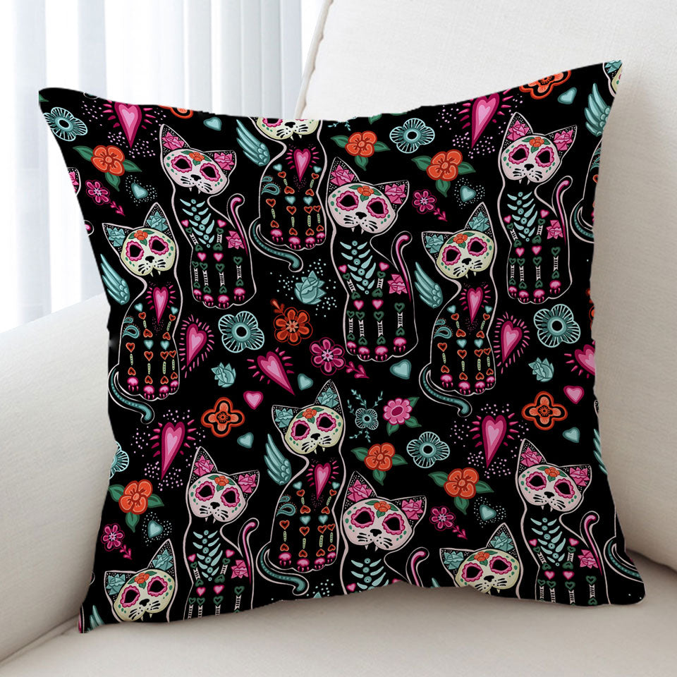 Day of the Dead Cushion Covers with Cats