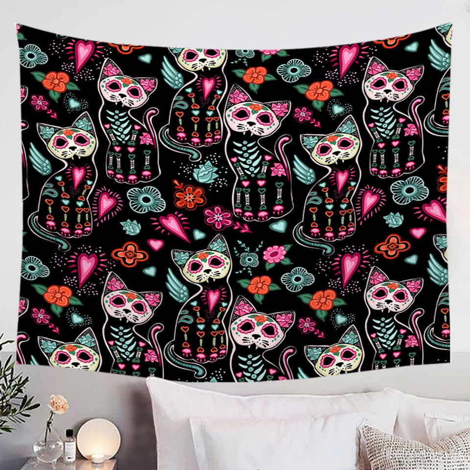 Golden Tapestry Wall Decor for Girls with Unicorn and Stars