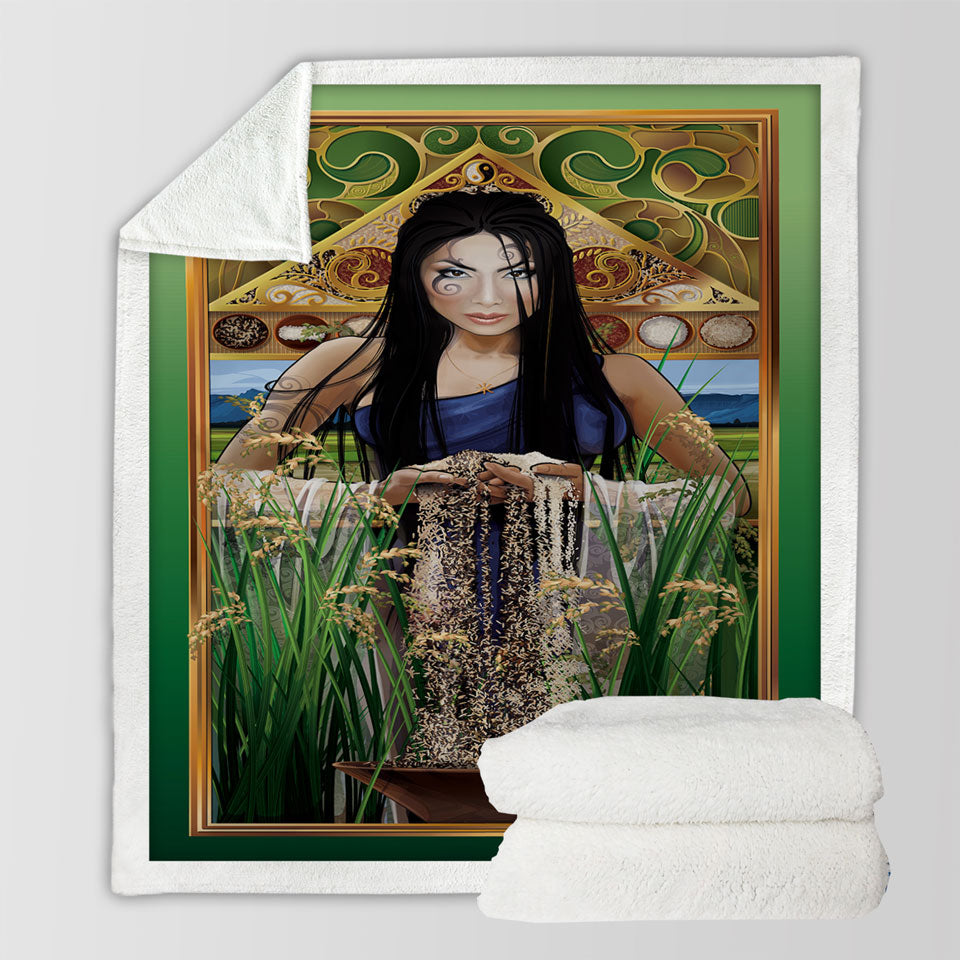 products/Decorative-Blankets-Cool-Woman-Art-Goddess-of-Rice