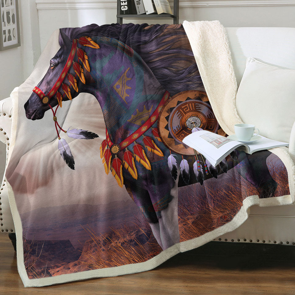 products/Decorative-Blankets-Wind-Walker-Attractive-Native-American-Horse