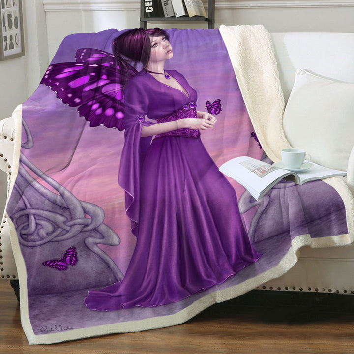 products/Decorative-Blankets-with-Butterflies-and-Purple-Amethyst-Butterfly-Girl