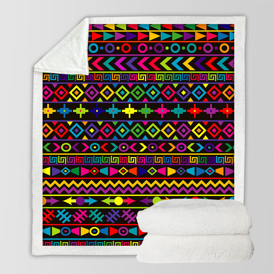 Decorative Blankets with Multi Colored Geometric Pattern