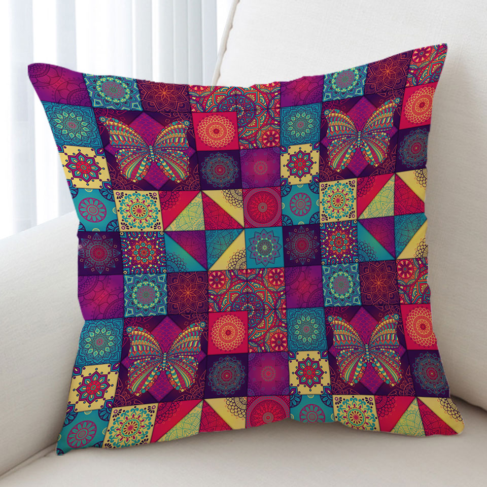 Decorative Cushions Colorful Oriental Moroccan Mandala Tiles
