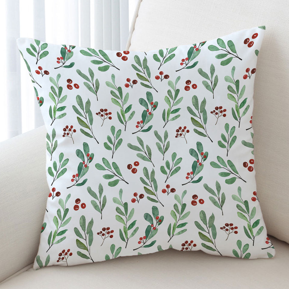 Decorative Cushions Modest Green Leaves and Berries