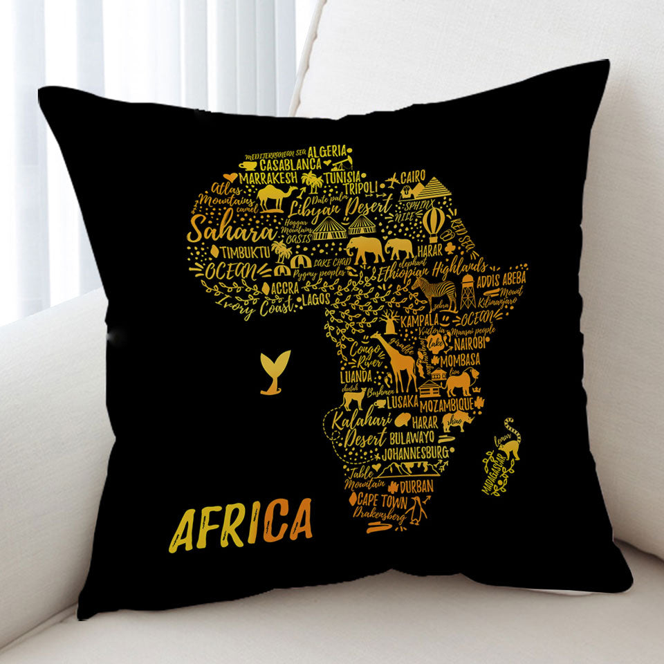 Decorative Pillows of Fascinating Africa The African Continent