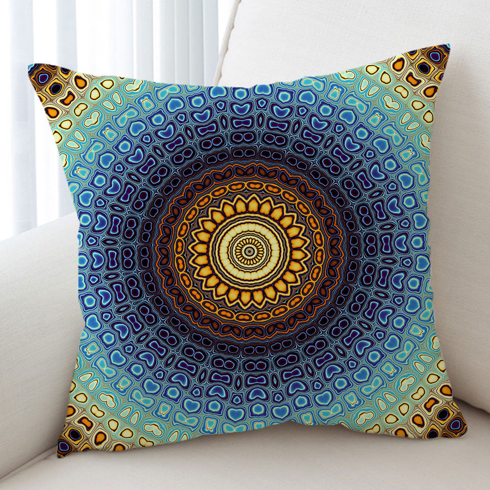 Decorative Pillows with Orange to Blue Glass Illusion