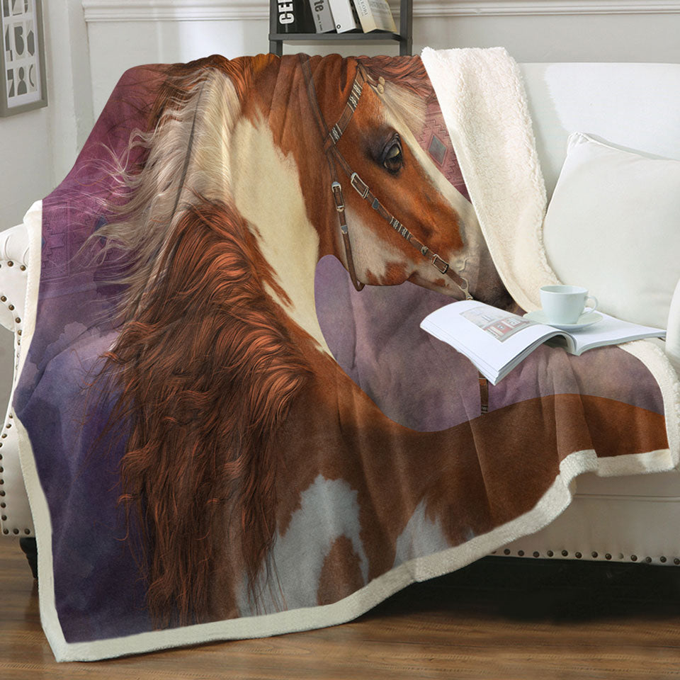 products/Decorative-Throws-Heart-of-the-West-Brown-and-White-Pinto-Horse