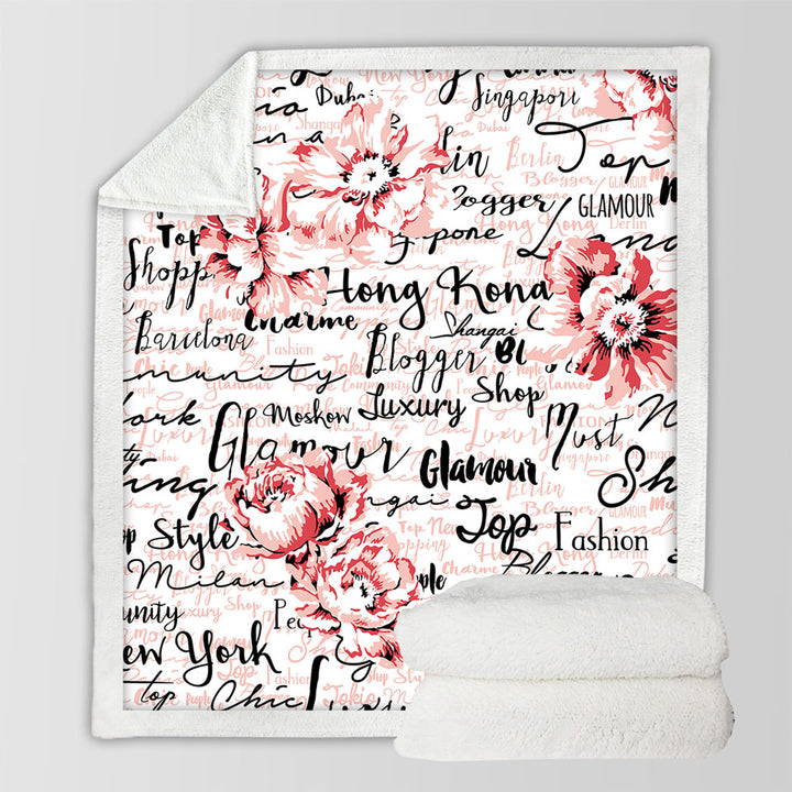 Decorative Throws Luxury Glamour Roses