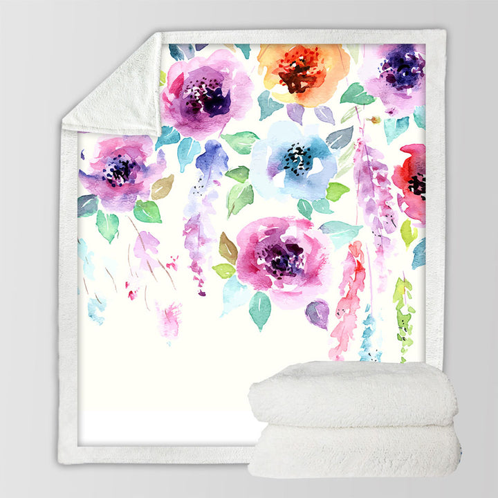 Decorative Throws Watercolor Floral Painting