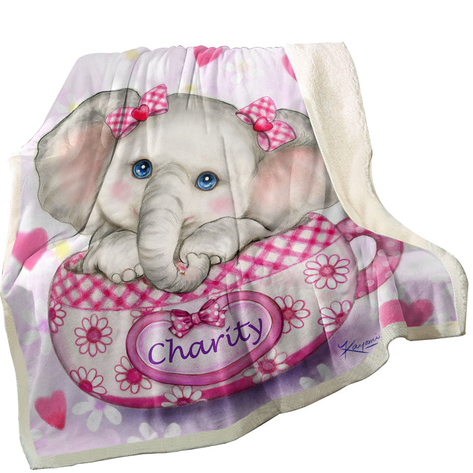 Decorative Throws for Kids Inspiring Design Cute Girly Elephant