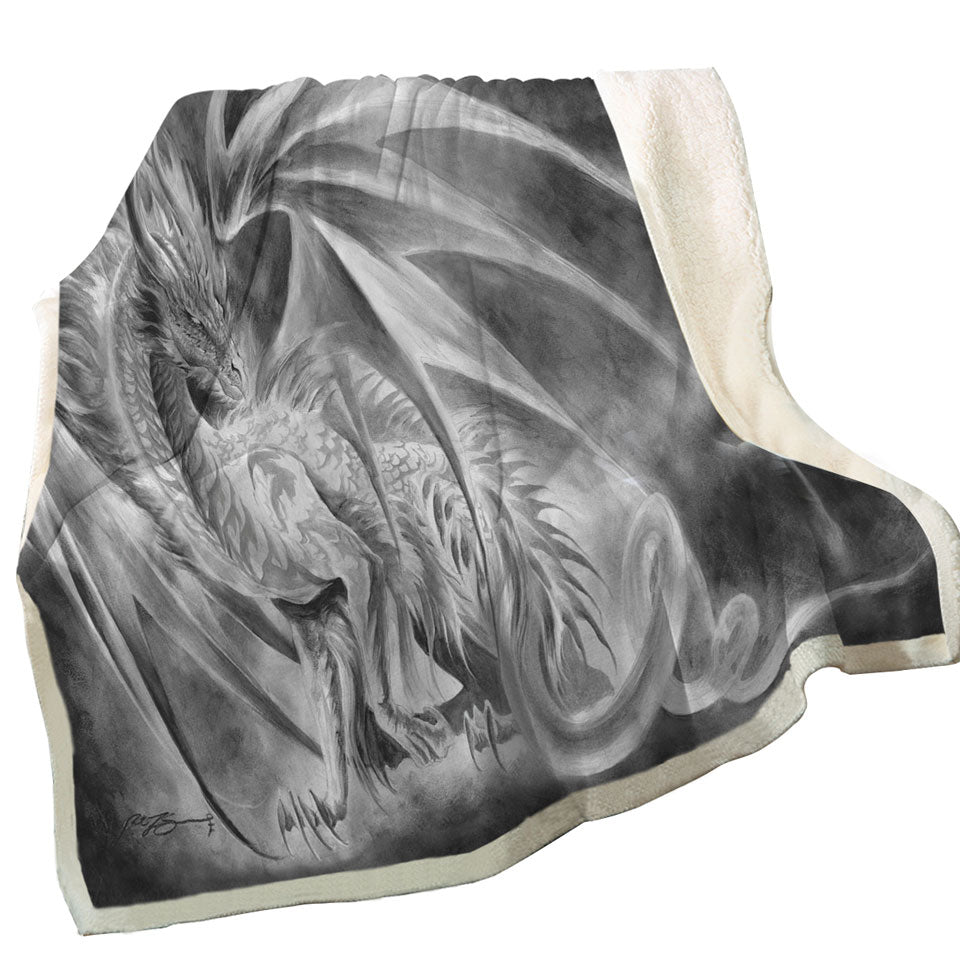 Decorative Throws with Coldfire Dragon Drawing Cool Fantasy Art