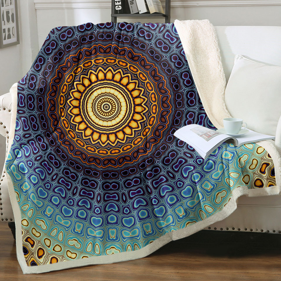 Decorative Throws with Orange to Blue Glass Illusion