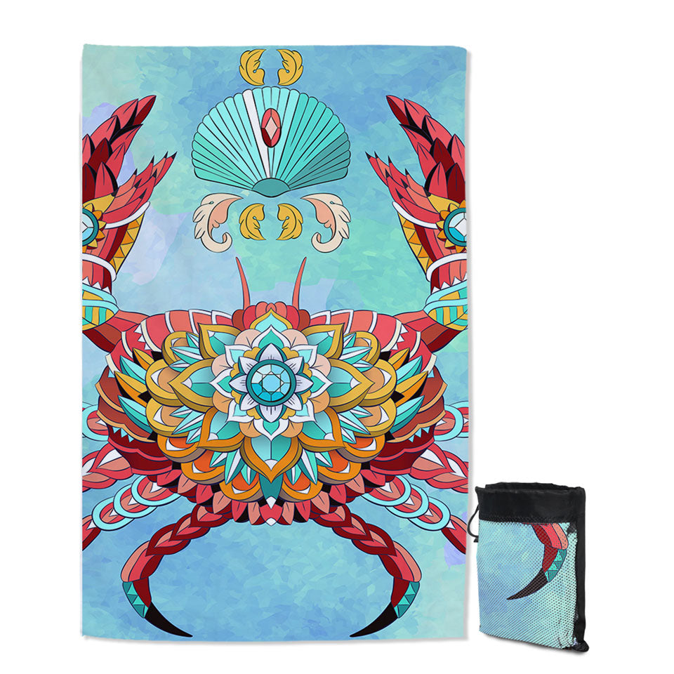 Diamond Crab Nautical Themed Lightweight Towels for Travel