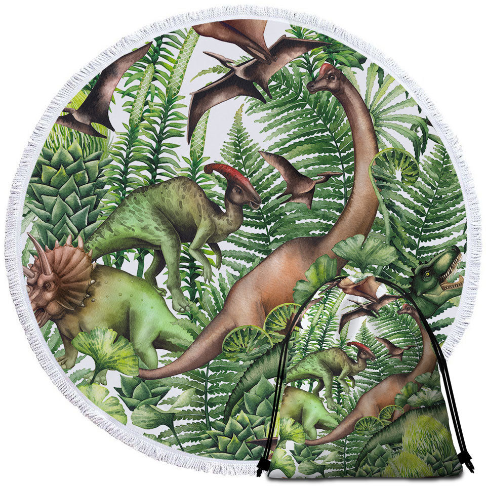 Dinosaurs Beach Towels and Bags Set