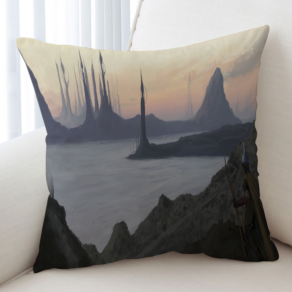 Distant Lands Fantasy Artwork Decorative Pillows
