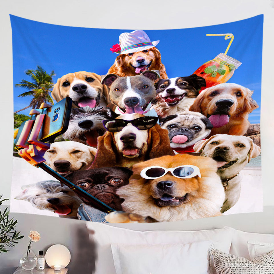 Dog-Tapestry-Awesome-Selfie-Funny-Dogs-with-Sunglasses-on-the-Beach