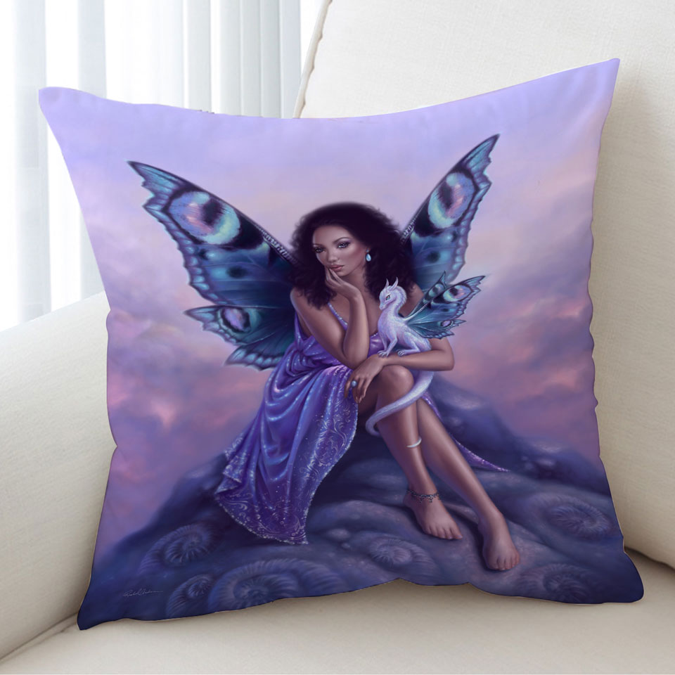 Dragon Fairy Gorgeous Black Girl Cushion Covers