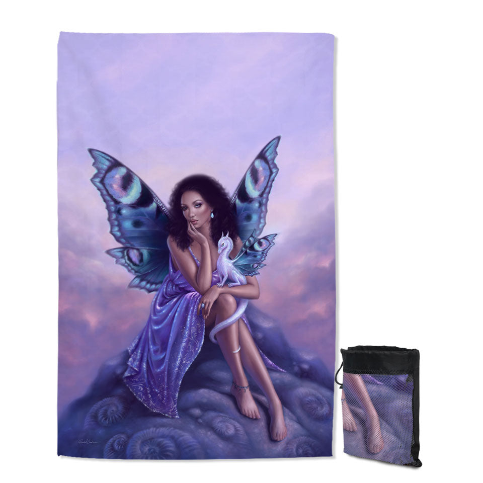 Dragon Fairy Gorgeous Black Girl Quick Dry Beach Towel
