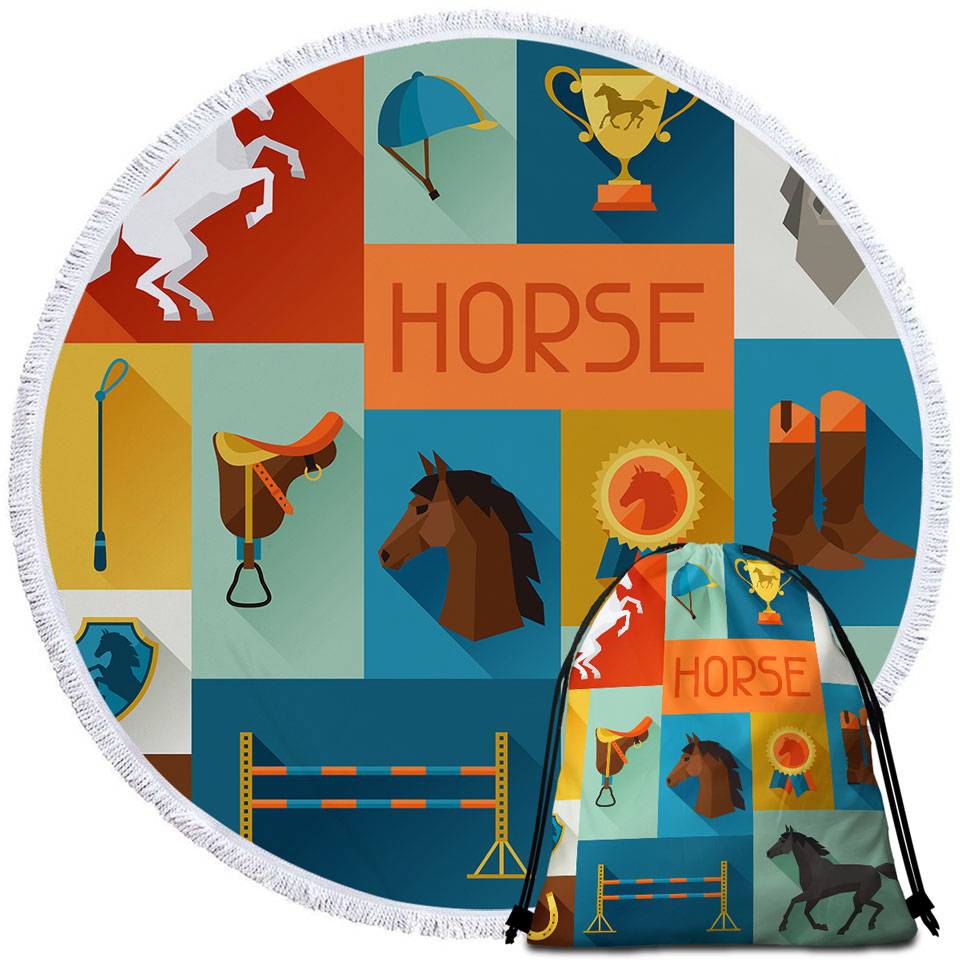 Dressage Horse Riding Beach Towels